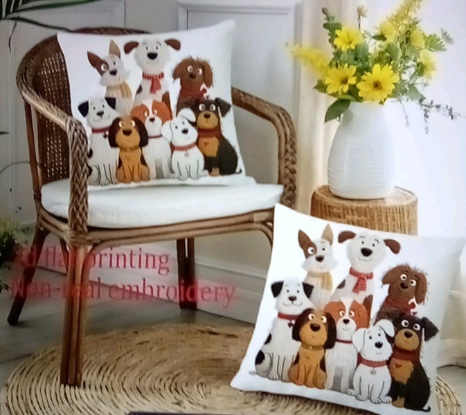 THE CATTAGE/DOGGO- Fun, Cute Cartoon Dog Cushion Covers Add Whimsey To Any Room Carousel 2