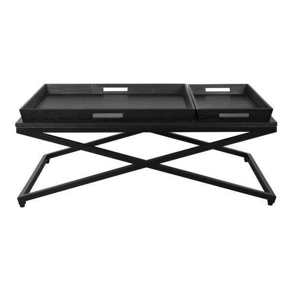 Chicago Coffee Table with Removable Trays - Black Carousel 1