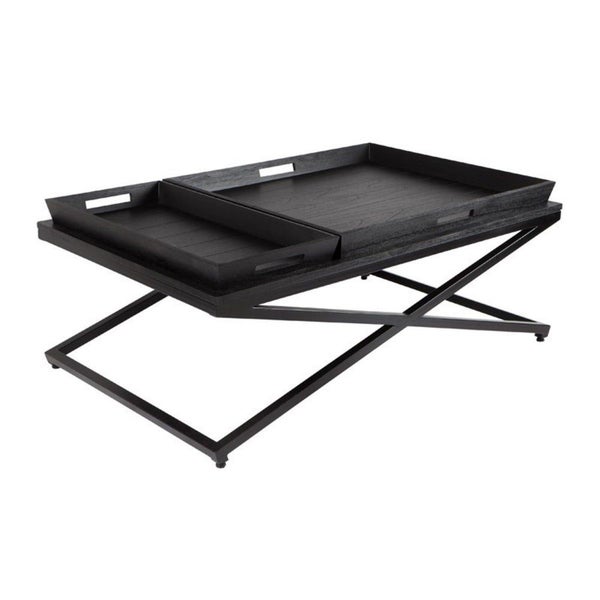 Chicago Coffee Table with Removable Trays - Black Carousel 2