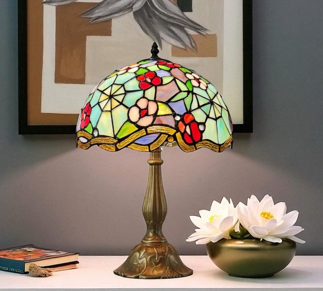 12” Tiffany Table Lamp (30cm Shade) New Design Carousel 1