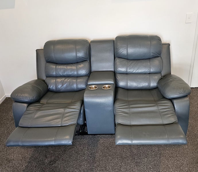 Genuine Leather Lounge Suite with Drop Down Console63617148910083111