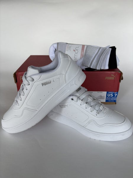 PUMA Court Classy Women’s Sneakers US7 – White + 8 Pairs of Socks Carousel 2