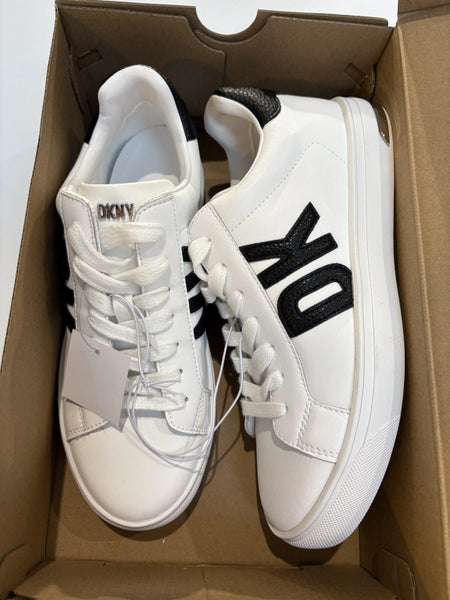 DKNY Women's Abeni Lace Up Sneakers - White - US6 Carousel 2