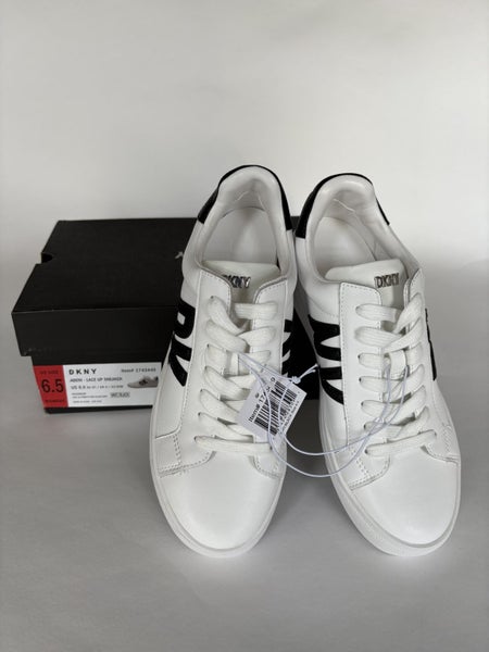 DKNY Women's Abeni Lace Up Sneakers - White - US6.5 Carousel 2