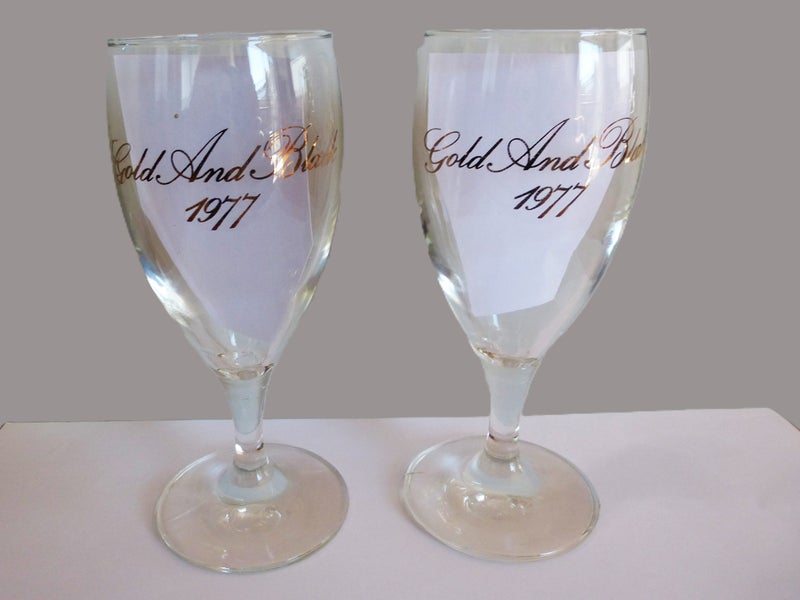 2 HISTORICAL MELBOURNE CUP WINE GLASSES Carousel 1