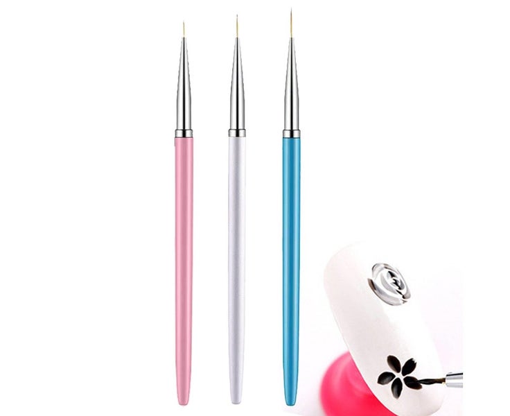 3PCS Nail Art Liner Brushes, UV Gel Painting Nail Design Nylon Brush, Nail Pa Carousel 1