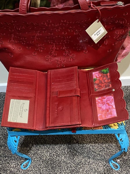 Briarwood Pebbles Red Leather Handbag & Wallet Set – BNWT + Duster Bag63617152669186112