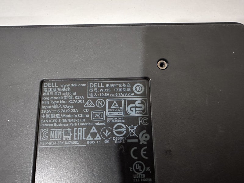 $1 Res Dell USB-C WD15 4K Docking Station - FHD HDMI Mini DP VGA USB 3.0 Carousel 5