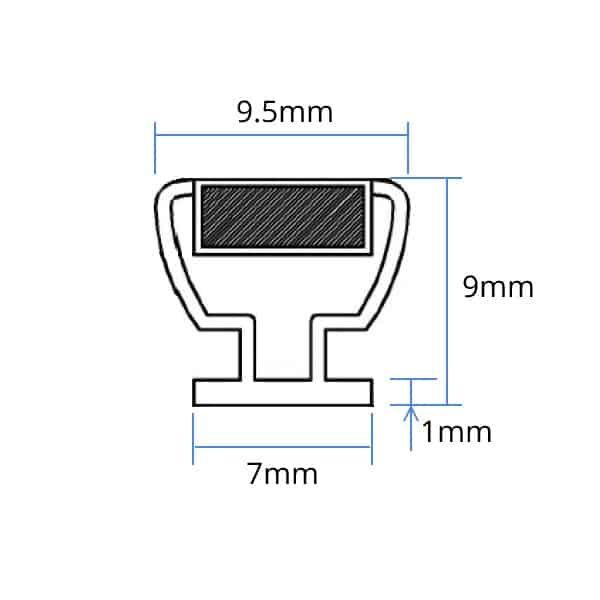 GJ99 Shower door seal with magnet Carousel 1
