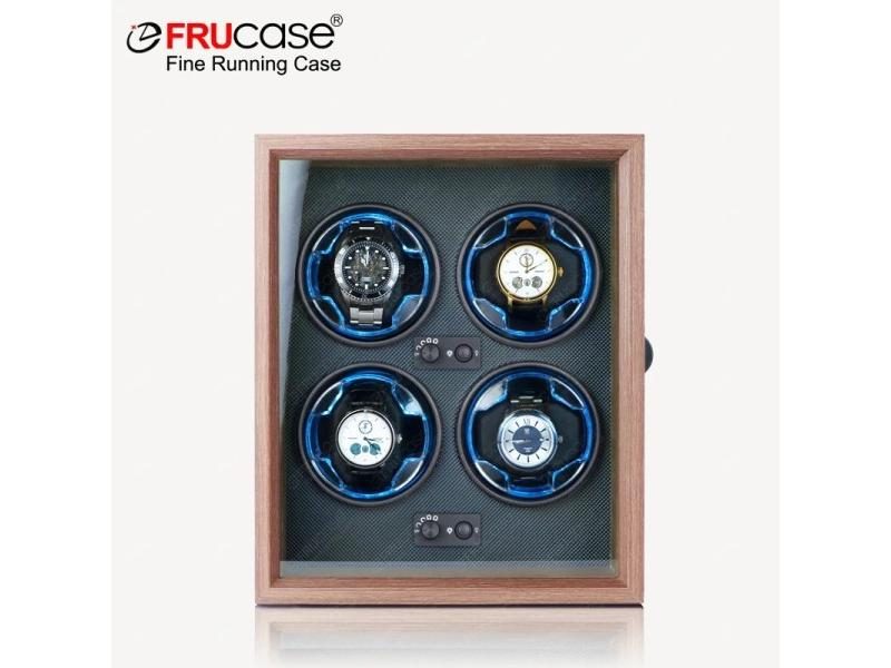FRUCASE Wooden Watch Winder For Automatic Watches 4 Rolex Box Jewelry Display Carousel 1