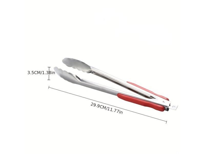 Non-Slip Stainless Steel Food Tongs Meat Salad Bread Serving Tongs BBQ Meat Carousel 1