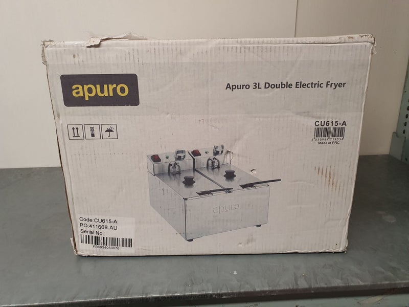 Apuro 3L Double Electric Fryer CU615A (New In Box) Carousel 1