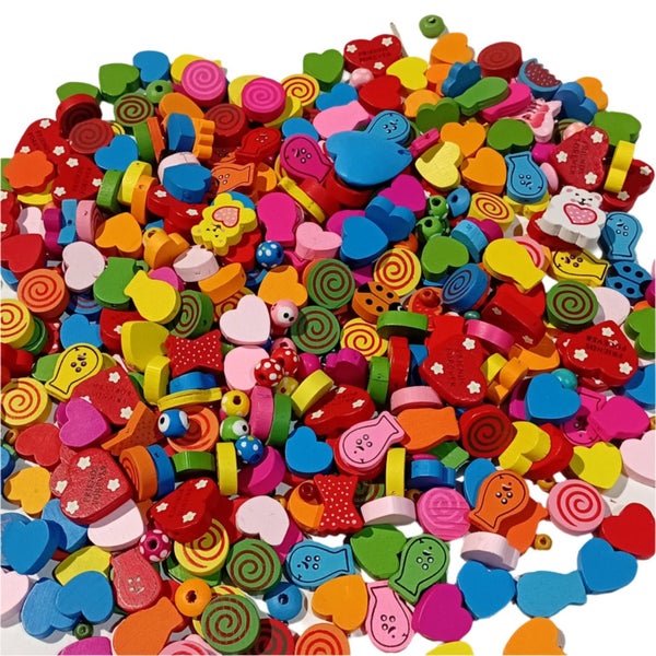 Large Bag Of Colorful Wooden Beads Carousel 1