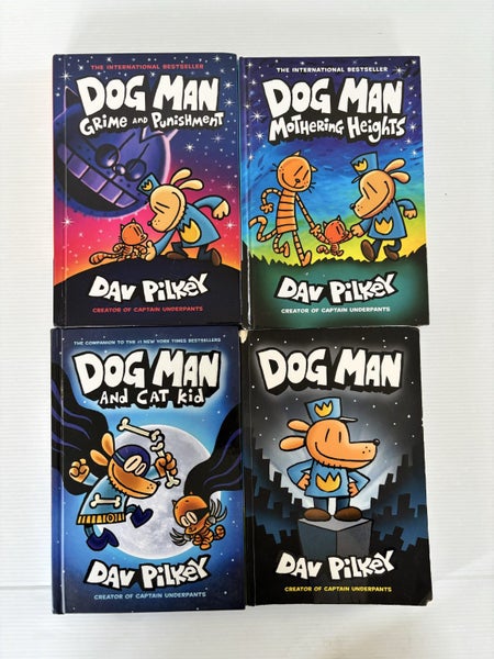 Dog Man books x 4 Dav Pilkey - graphic novel Cat Kid Carousel 1