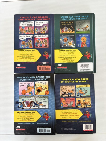 Dog Man books x 4 Dav Pilkey - graphic novel Cat Kid Carousel 2