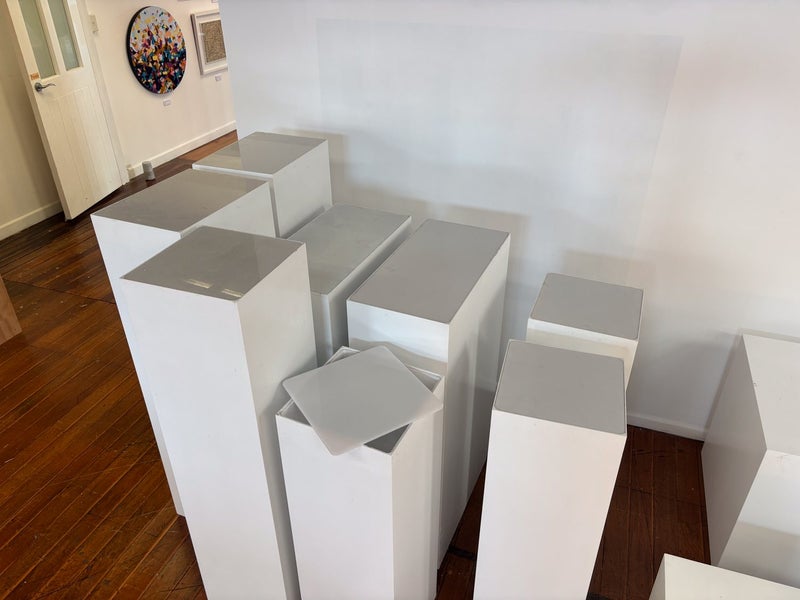 Display plinths - white art gallery stock Carousel 2