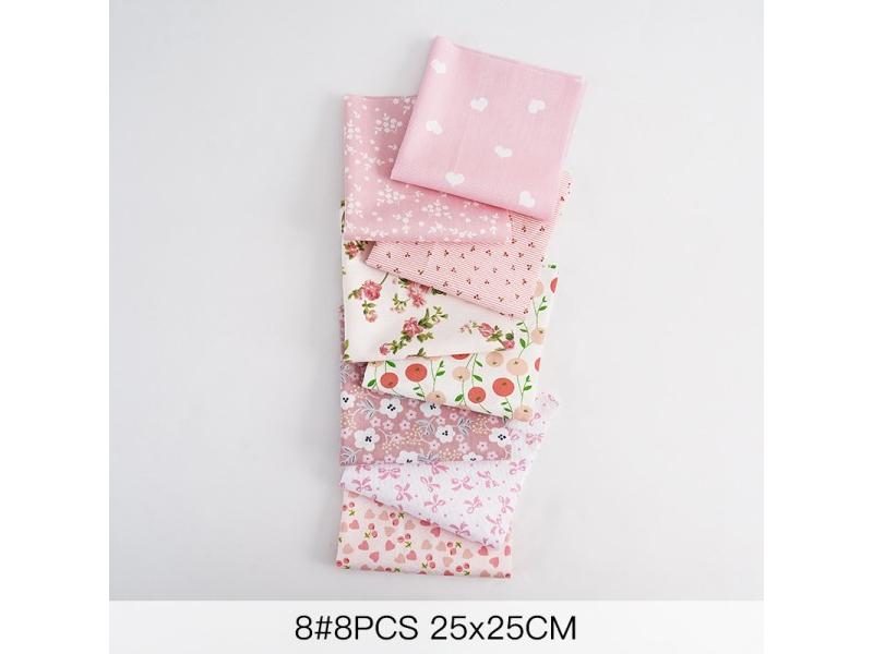 DIY Patchwork Fabric Pink Rose Pattern Material For Hair Bows Sewing Quilt Doll Carousel 1