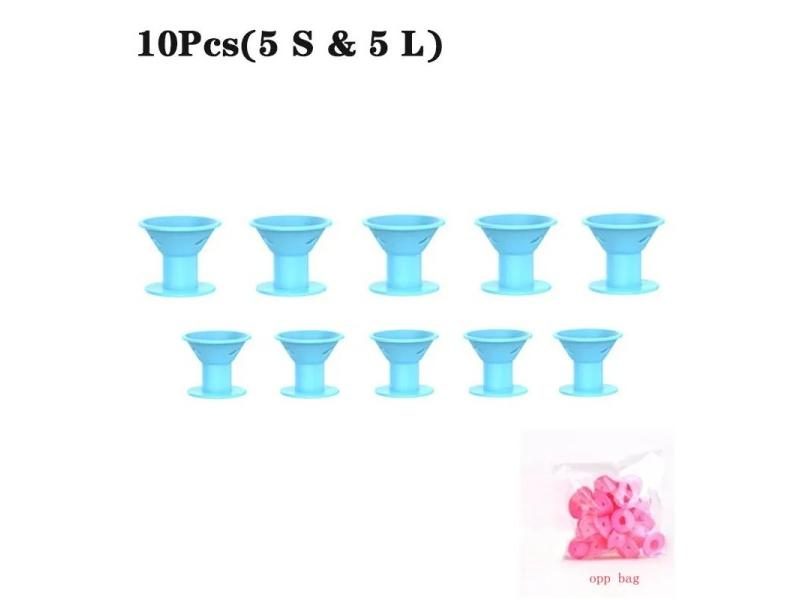 10/20pcs Soft Rubber Silicone Heatless Hair Rollers Clips No Hurt Hair Styling Carousel 1