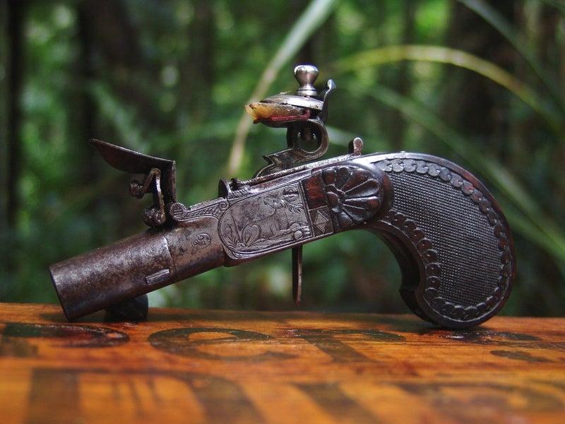 Antique POCKET PISTOL - Flintlock - Black Powder - NO LICENSE NEEDED - $1R Carousel 1