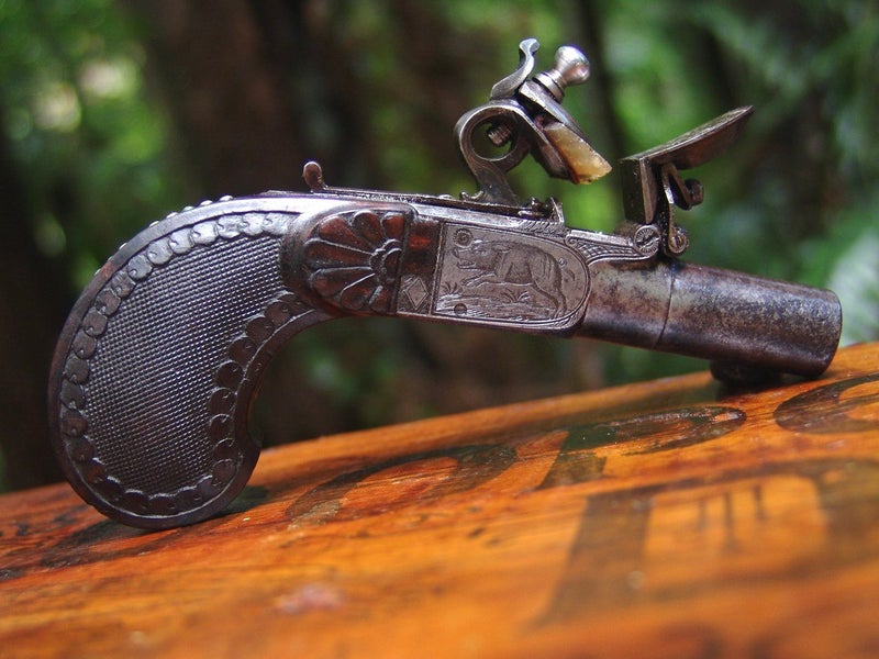 Antique POCKET PISTOL - Flintlock - Black Powder - NO LICENSE NEEDED - $1R Carousel 2