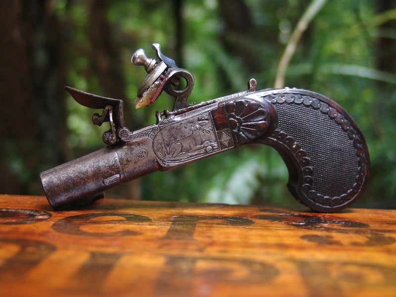 Antique POCKET PISTOL - Flintlock - Black Powder - NO LICENSE NEEDED - $1R Carousel 10