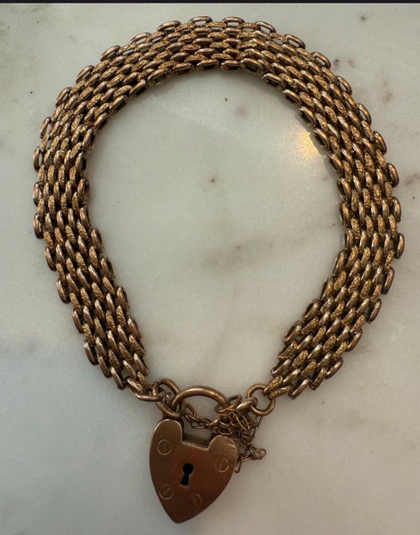 RARE *NIGHT&DAY* 9k Rose Rolled Gold Gate chain bracelet Quality at GREAT PRICE63617293974401111