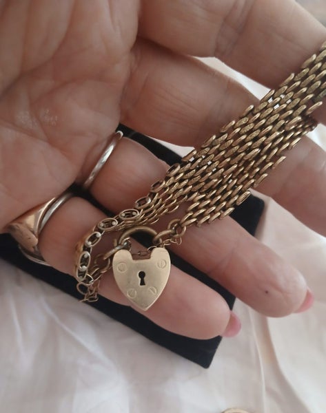RARE *NIGHT&DAY* 9k Rose Rolled Gold Gate chain bracelet Quality at GREAT PRICE63617293974401115