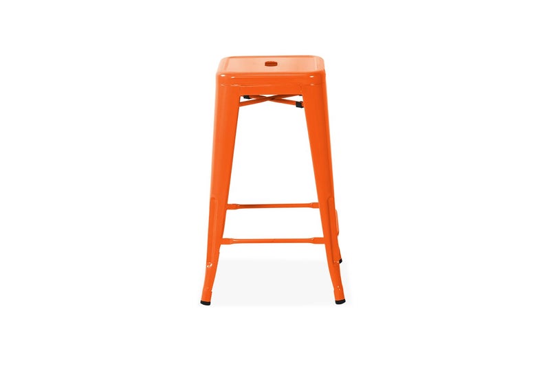 TOLIX Replica Bar Stool Seat H75 - Orange Carousel 1