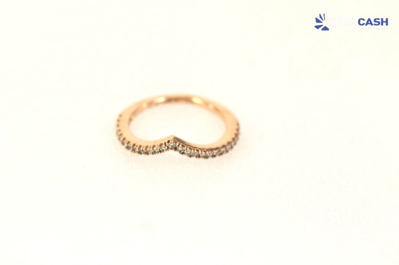 Pandora Rose Gold MET Sparkling Wishbone Ring- Size 46 Carousel 1