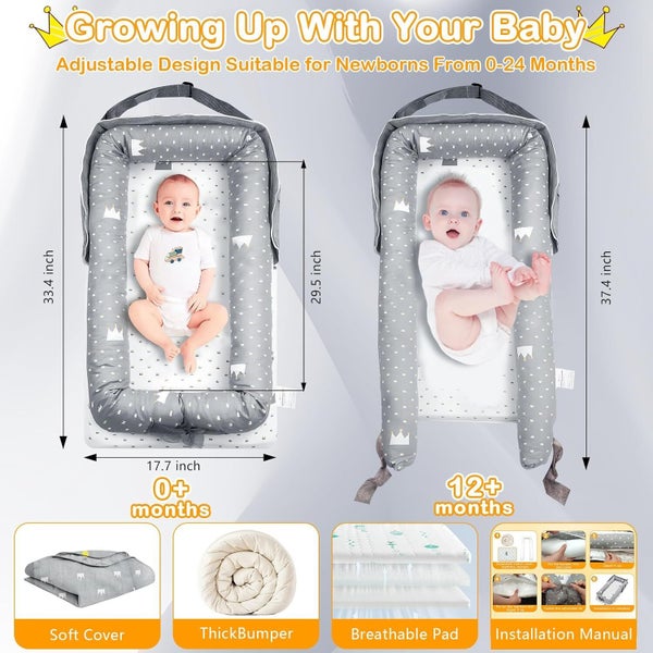 Baby Lounger for Newborn 0-12 Months Carousel 2