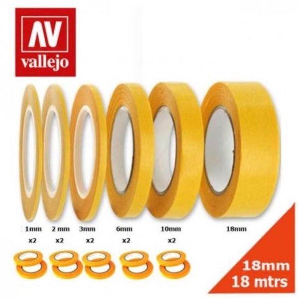 Vallejo - Hobby Tools - Precision Masking Tape 1mmx18m - Twin Pack64549661622402110