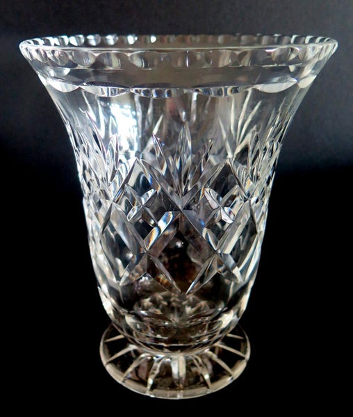 VINTAGE BOHEMIAN HAND CUT LEAD CRYSTAL VASE Carousel 1