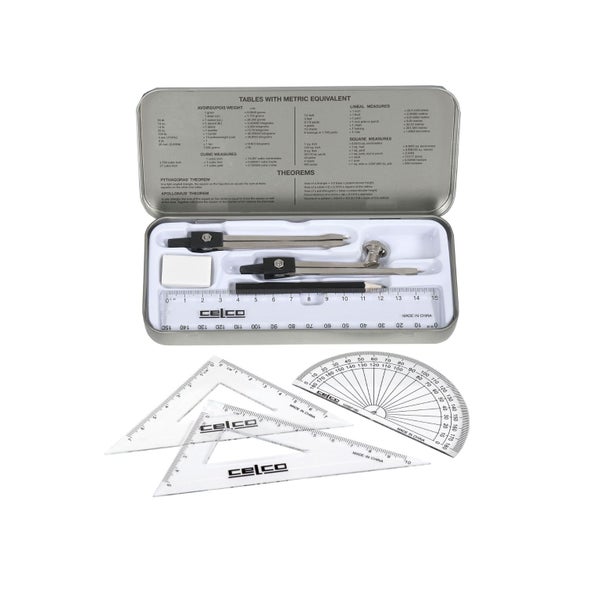 CELCO 8 PIECE MATHS SET 909 W/COMPASS Carousel 1