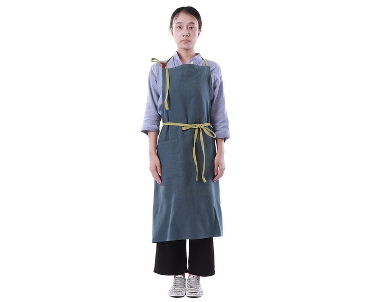 Linen and Cotton Large Size Apron Household Restaurant Cooking Chef Kitchen B Carousel 2