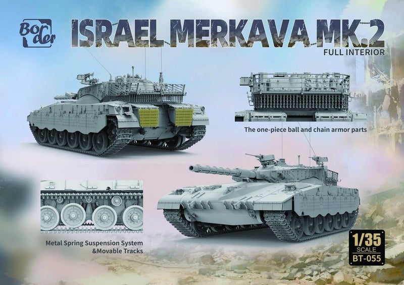 Border Model 1/35 Israel Merkava Mk.2 w/ Full Interior & Workable Tracks (No....64152533452419111
