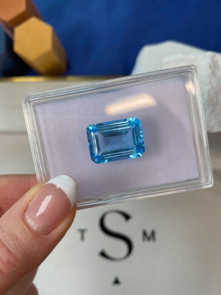 $1 RES ~ $2355 Buy Now * 19.42ct Swiss Blue Topaz Carousel 9