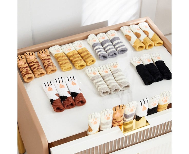 Chair socks Table leg pad with cute cat paw design floor protector non-slip k Carousel 5