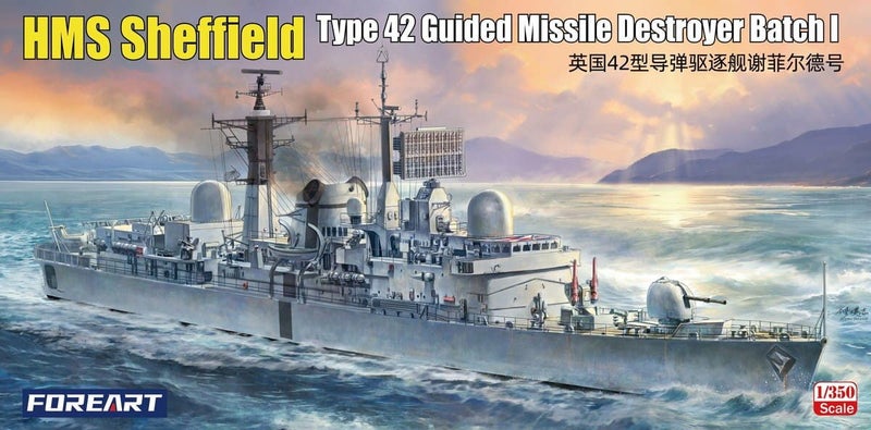 FOREART 1/350 HMS Sheffield Type 42 Guided Missile Destroyer Batch 1 (No. 3001)64287931542018110