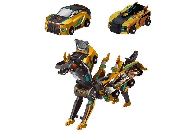 Collision Dinosaur Car Toy attractive Cars Transform into Dinosaurs -Yellow Carousel 1