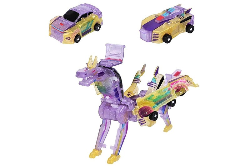 Collision Dinosaur Car Toy attractive Cars Transform into Dinosaurs -Purple Carousel 1