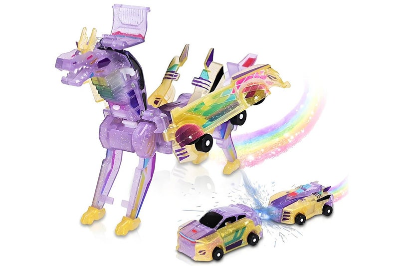 Collision Dinosaur Car Toy attractive Cars Transform into Dinosaurs -Purple Carousel 2
