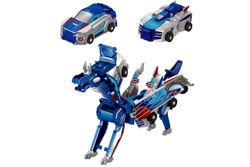 Collision Dinosaur Car Toy attractive Cars Transform into Dinosaurs -Blue Carousel 1