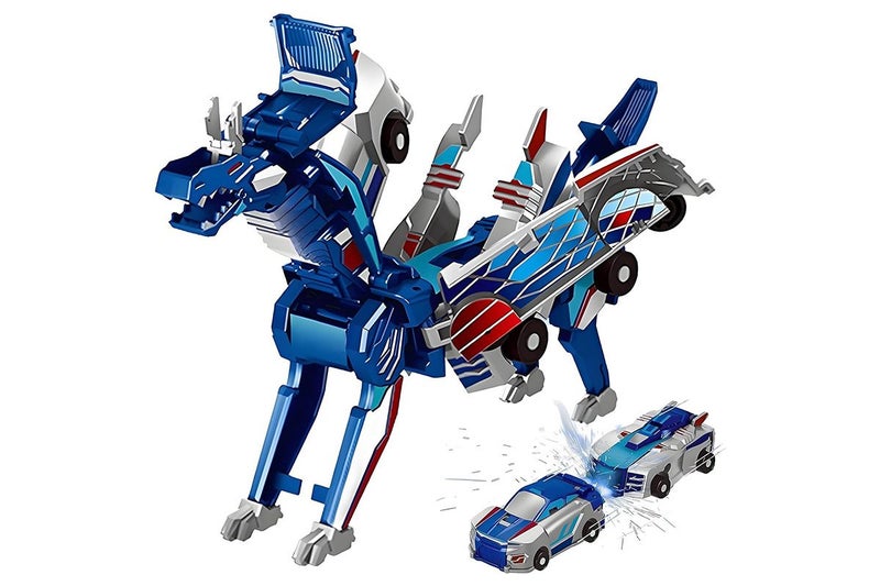 Collision Dinosaur Car Toy attractive Cars Transform into Dinosaurs -Blue Carousel 2