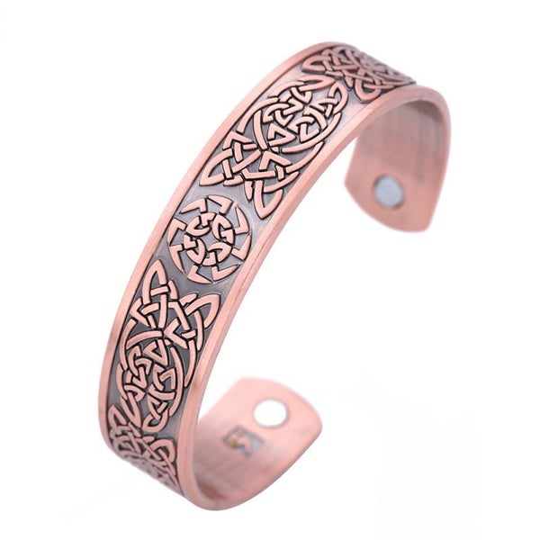 Copper Viking Cuff Bracelet Celtic Knot Magnetic Healthcare Carousel 2