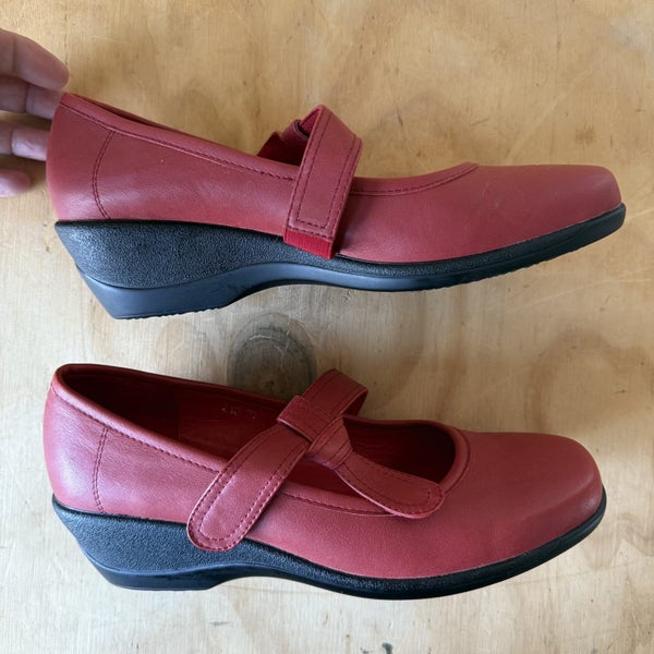 Cassini Red Heeled Mary Jane Shoes Size 37 Carousel 5