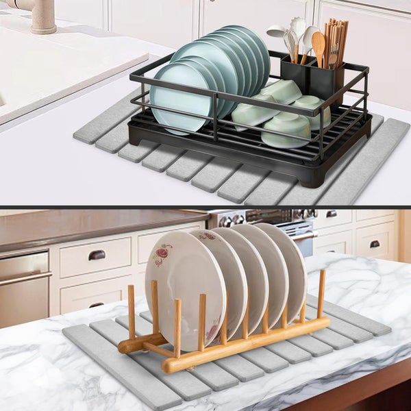 Large Foldable Diatomite Dish Drying Mat Carousel 7