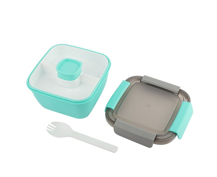 2-Layer Bento Lunch Box Leakproof Food Container Microwave Oven Safe(Green 1. Carousel 1