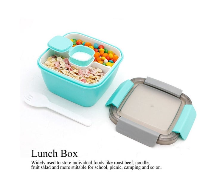 2-Layer Bento Lunch Box Leakproof Food Container Microwave Oven Safe(Green 1. Carousel 5