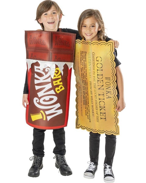 Willy Wonka Golden Ticket Tabard Kids Costume Carousel 3