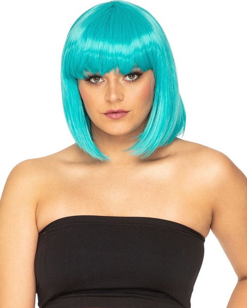 Fashion Deluxe True Teal Bob Wig Carousel 1